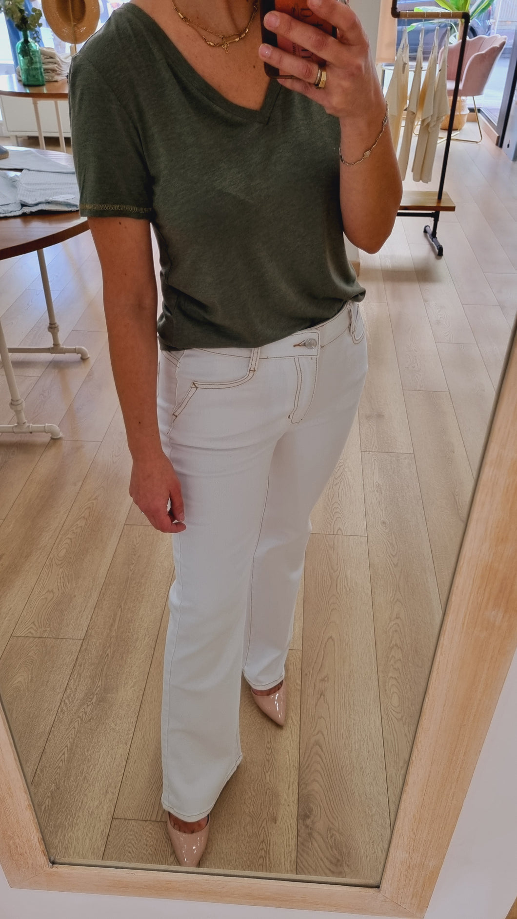 Jeans campana blanco