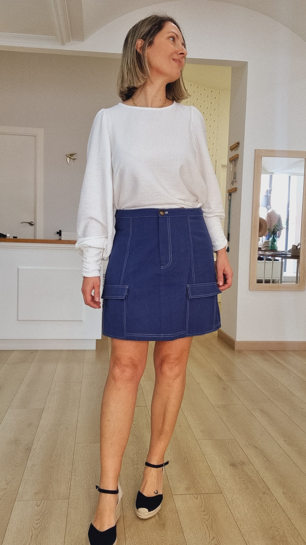 Falda mini azul