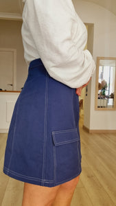 Falda mini azul