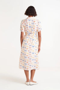 VESTIDO MIDI CAMISERO ESTAMPADO LAZOS