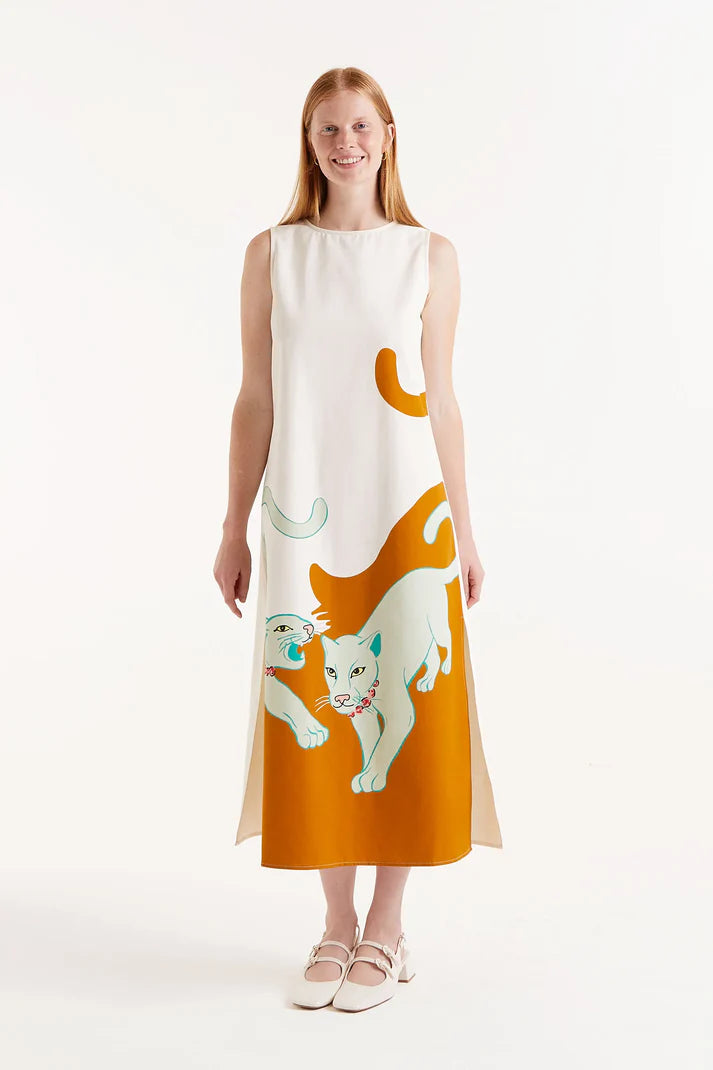 VESTIDO MIDI ESTAMPADO JAGUAR