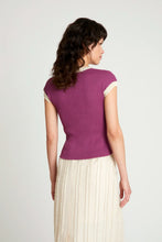 Cargar imagen en el visor de la galería, TOP DE PUNTO BICOLOR MORADO
