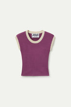Cargar imagen en el visor de la galería, TOP DE PUNTO BICOLOR MORADO
