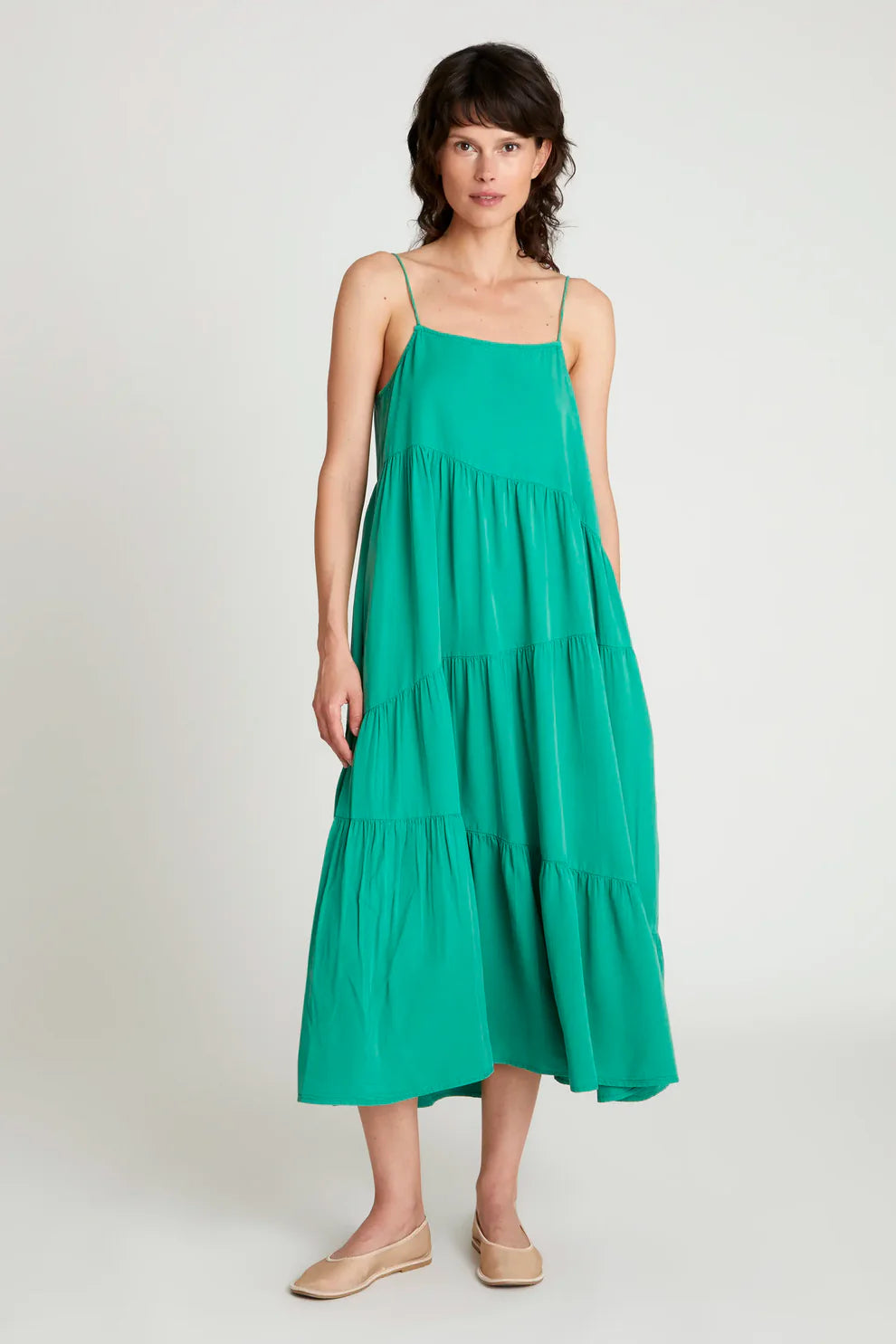 VESTIDO LARGO AMPLIO VERDE