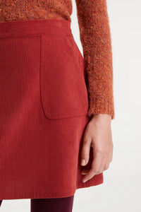 FALDA  CORTA DE PANA  MARRON