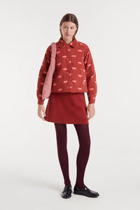 FALDA  CORTA DE PANA  MARRON