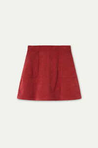 FALDA  CORTA DE PANA  MARRON