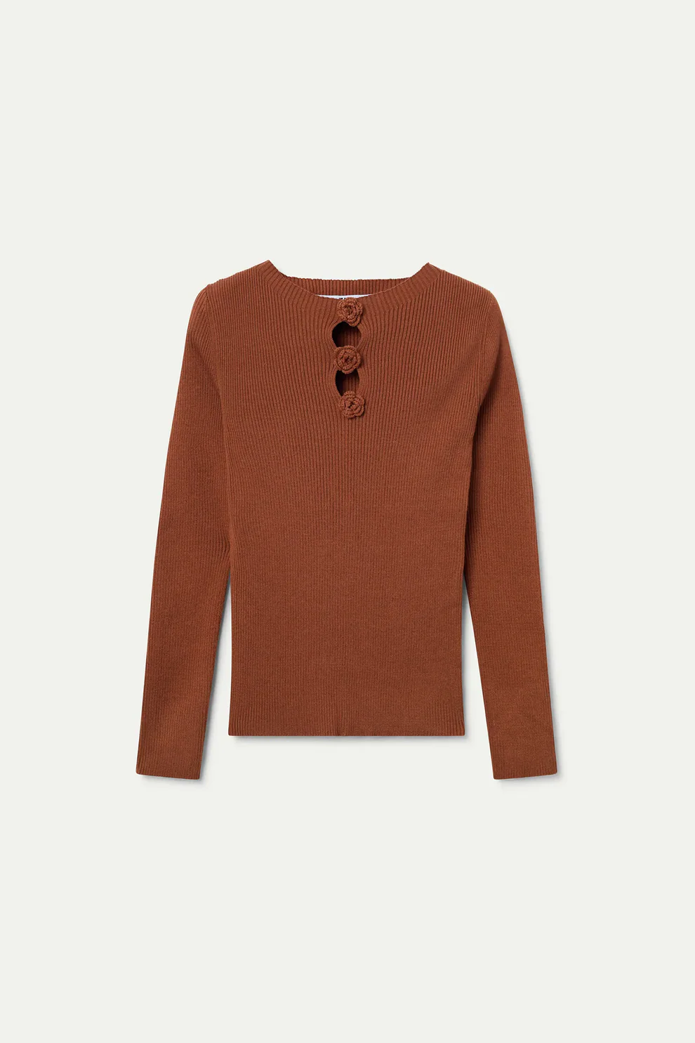 TOP PUNTO DE PUNTO MARRON