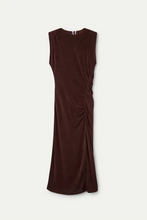 Cargar imagen en el visor de la galería, VESTIDO MIDI MARRON
