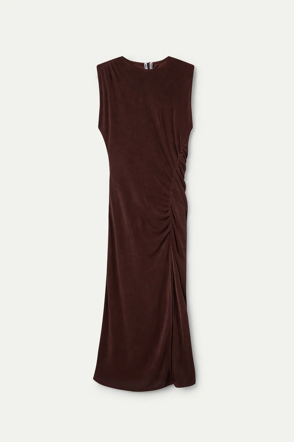 VESTIDO MIDI MARRON