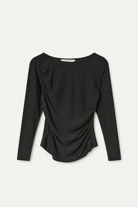 CAMISETA CUELLO BARCO CON BRILLI