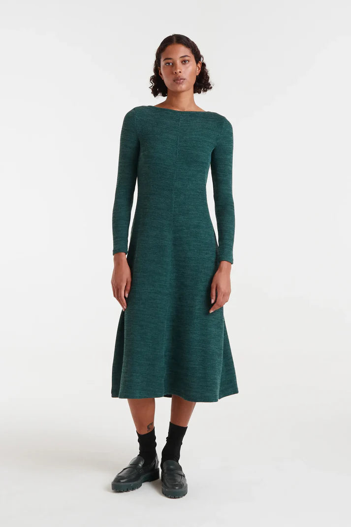 VESTIDO VERDE PUNTO CANALE