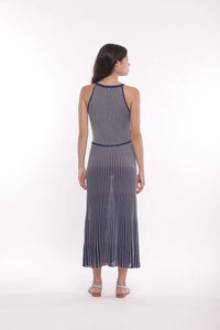 VESTIDO MIDI PUNTO RAYAS