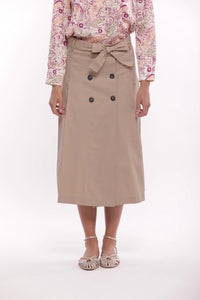 FALDA MIDI GABARDINA CAMEL