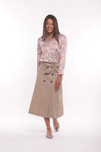 FALDA MIDI GABARDINA CAMEL