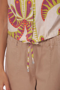 CAMISA CORTA ESTAMPADO PALMERAS