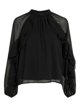 Cargar imagen en el visor de la galería, BLUSA VOLANTE NEGRA
