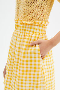 FALDA VICHY AMARILLO