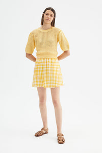 FALDA VICHY AMARILLO