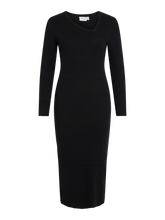 Cargar imagen en el visor de la galería, VESTIDO  DE PUNTO NEGRO VINELLI
