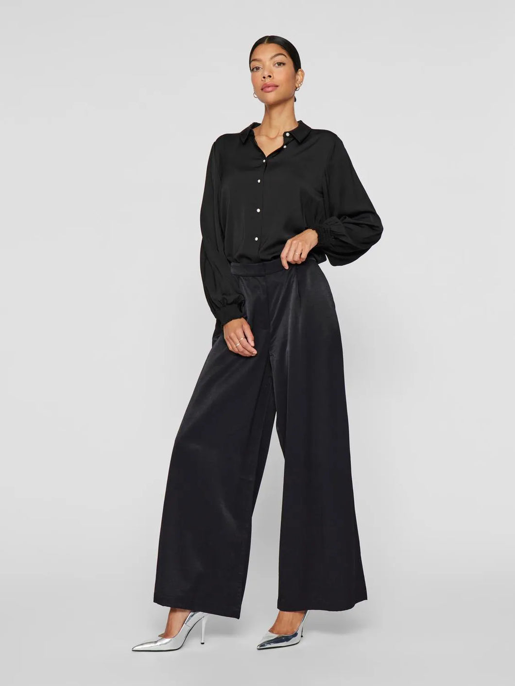 PANTALON PALAZZO NEGRO VIGRY